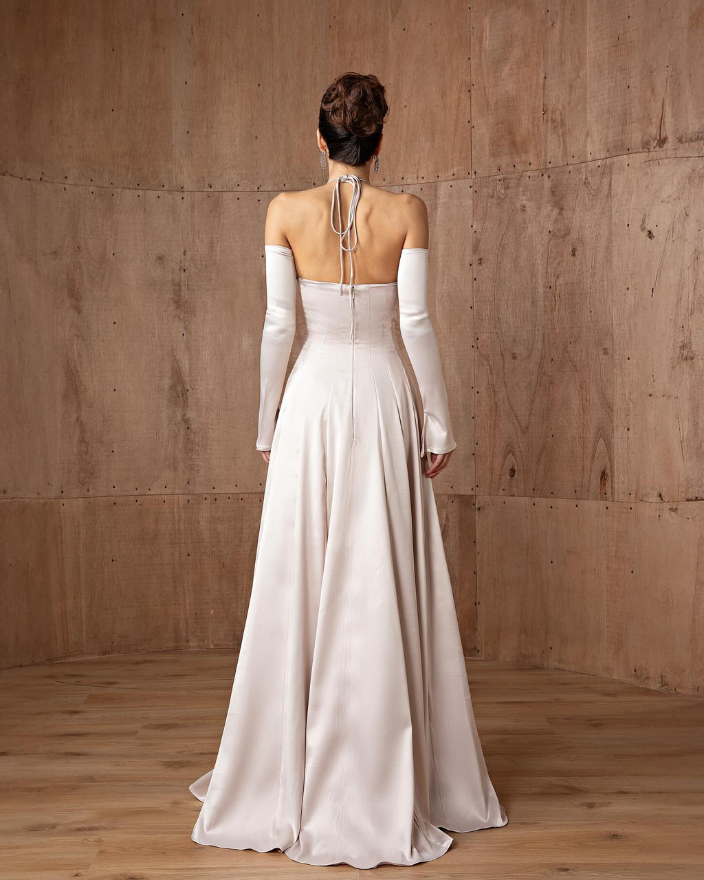 Luxury Light Pink A-Line Evening Dress with 3D Floral SF379