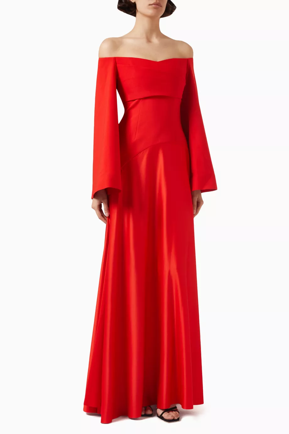 Elegant Pink Off Shoulder A-Line Evening Dress SF095