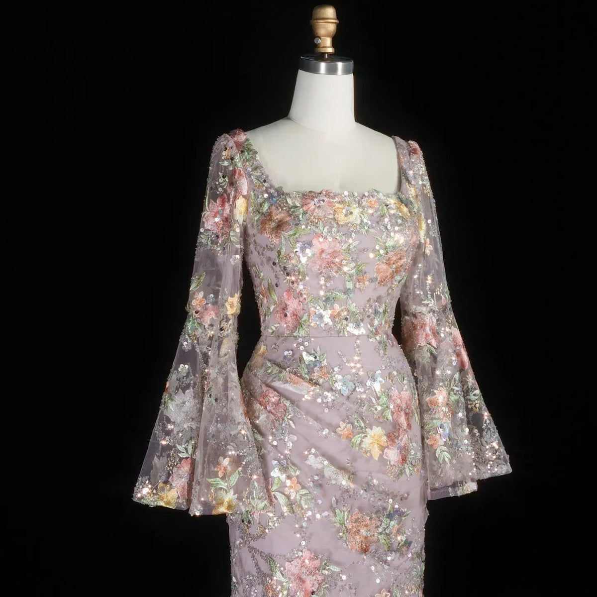 Elegant Rose Pink Mermaid Evening Dress with Draped Neckline SS465