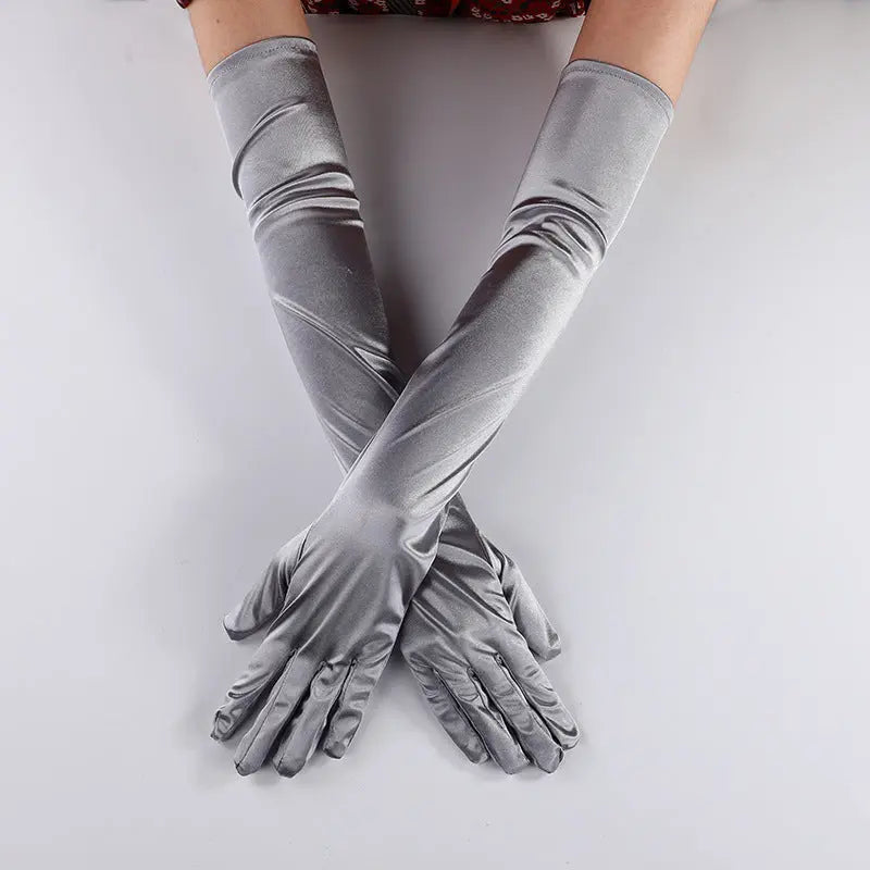 Long Satin Weeding Gloves  Bridal Prom  Accessories GL003
