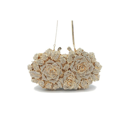 Hollow Rose Diamond Evening Bag Clutch HB007