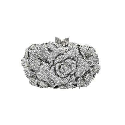 Hollow Rose Diamond Evening Bag Clutch HB010