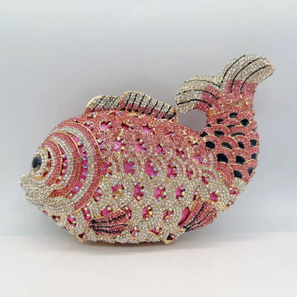 Fish Rhinestones Clutches Bag HB020