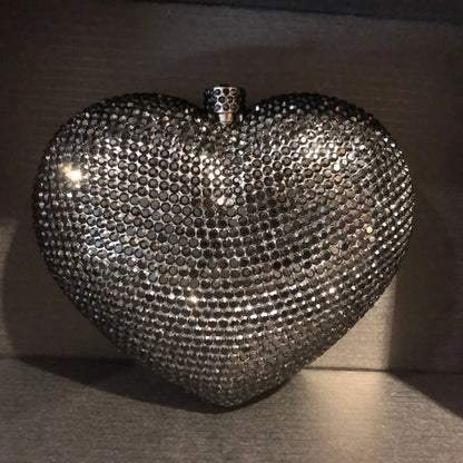 Heart Shaped Crystal Evening Clutch Bag HB027