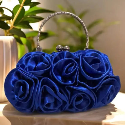 Rose-patterned Satin Flower Clutch Bag HB028