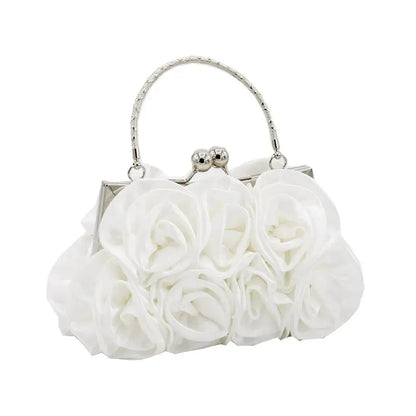 Rose-patterned Satin Flower Clutch Bag HB028