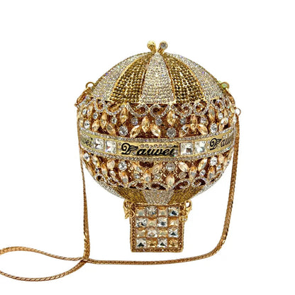 Hot Air Balloon Shaped Crystal Clutch Bag HB030