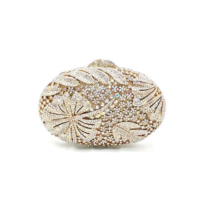 Luxury Flower Rhinestone Evening Clutch Bag HB036