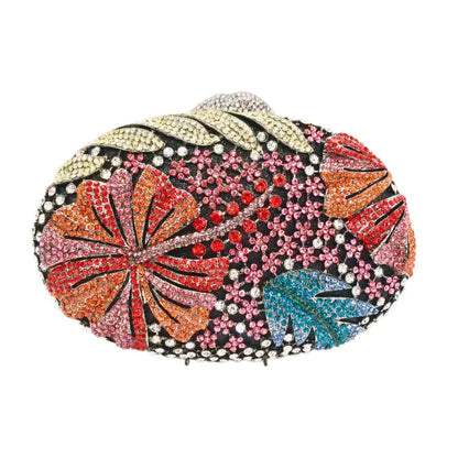 Luxury Flower Rhinestone Evening Clutch Bag HB036