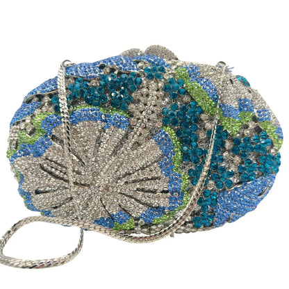 Luxury Flower Rhinestone Evening Clutch Bag HB036