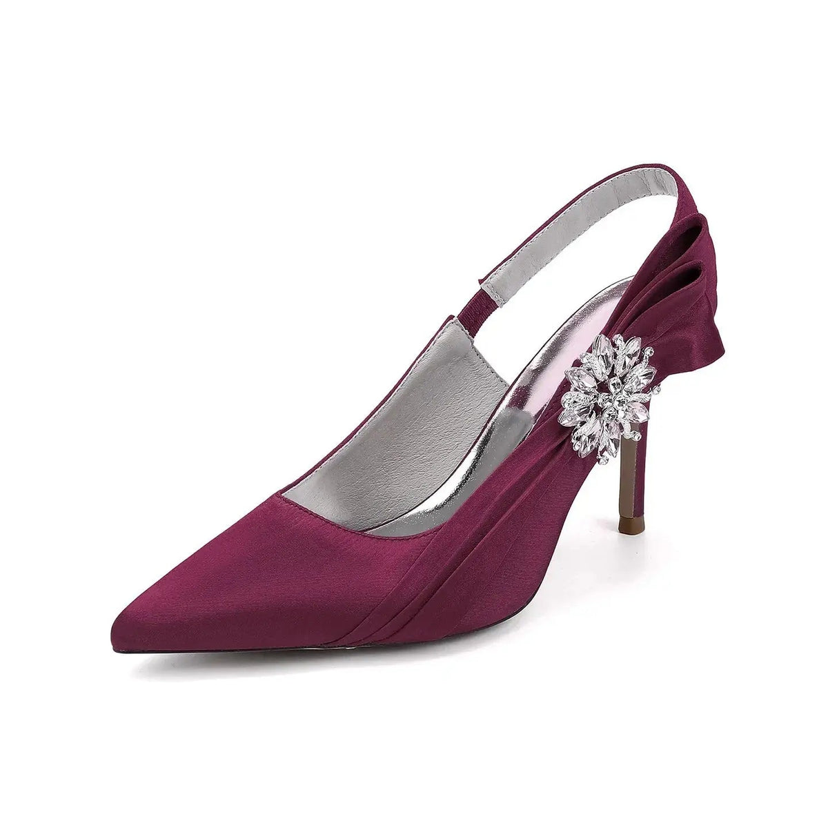 Crystal Embellished Slingback Pointed Toe Stiletto High Heel HH027