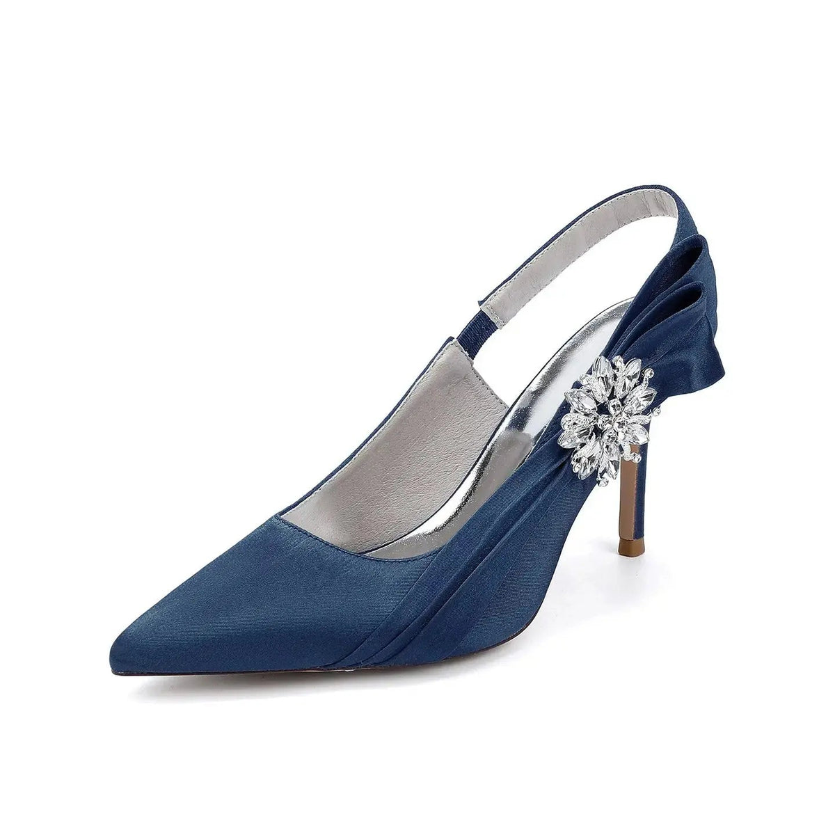 Crystal Embellished Slingback Pointed Toe Stiletto High Heel HH027
