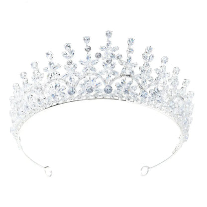 Luxury Leaf Cubic Zirconia Bridal Tiara Crown Elegant Crystal Wedding Headband Hair Accessories HP023