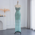 Luxury Beaded Orange Spaghetti Straps Mermaid Evening Dresses SS351