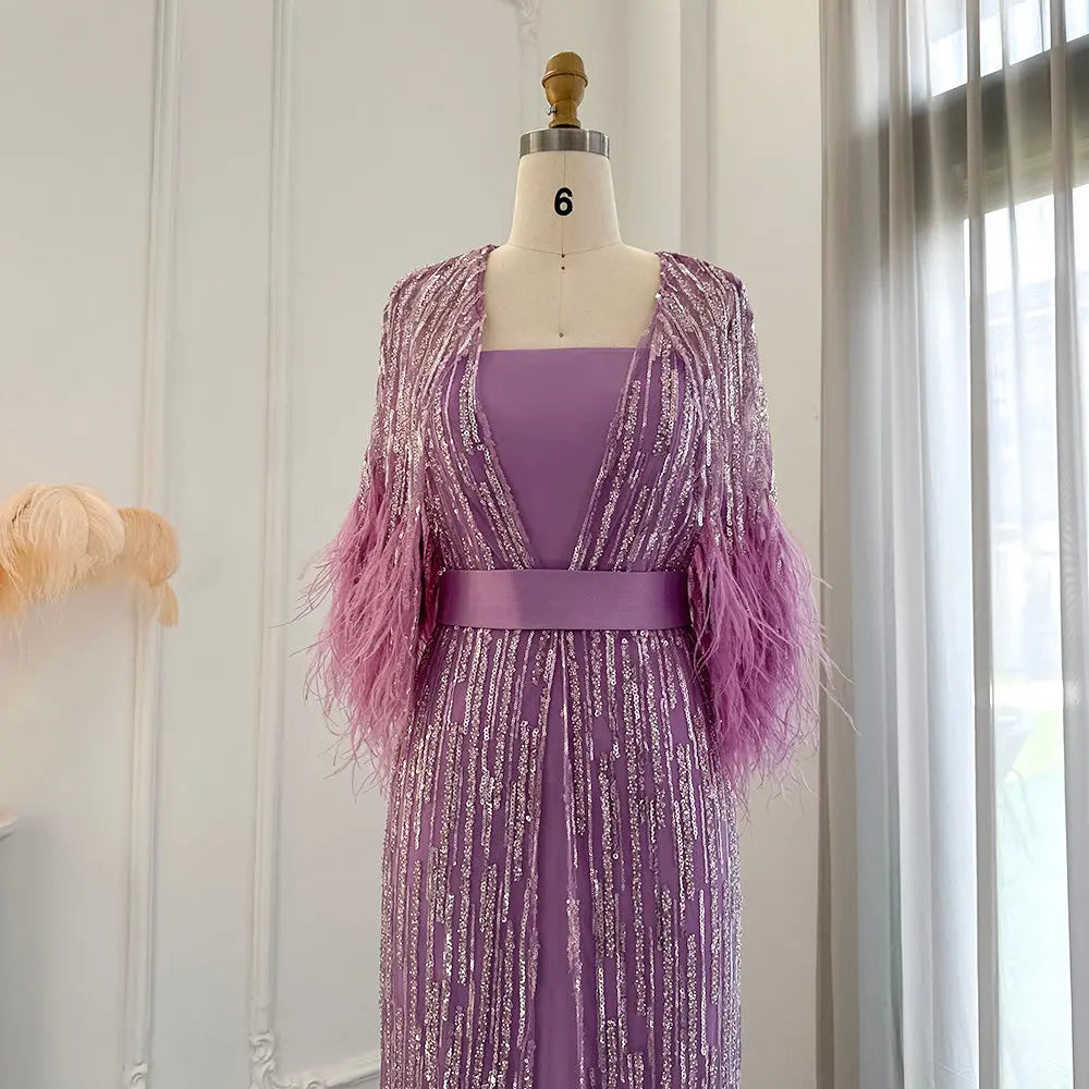 Luxury Feathers 2 Pieces Evening Dress SS430