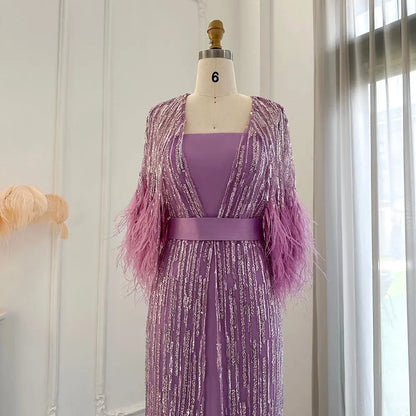 Luxury Feathers 2 Pieces Evening Dress SS430