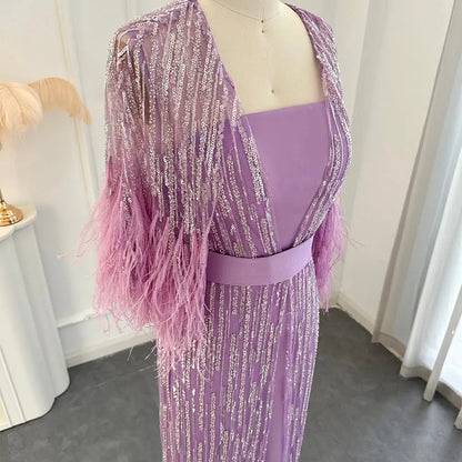 Luxury Feathers 2 Pieces Evening Dress SS430