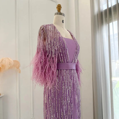 Luxury Feathers 2 Pieces Evening Dress SS430