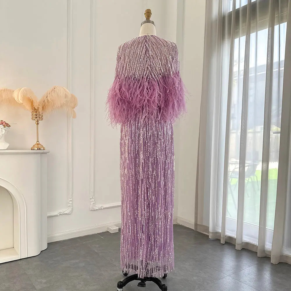Luxury Feathers 2 Pieces Evening Dress SS430