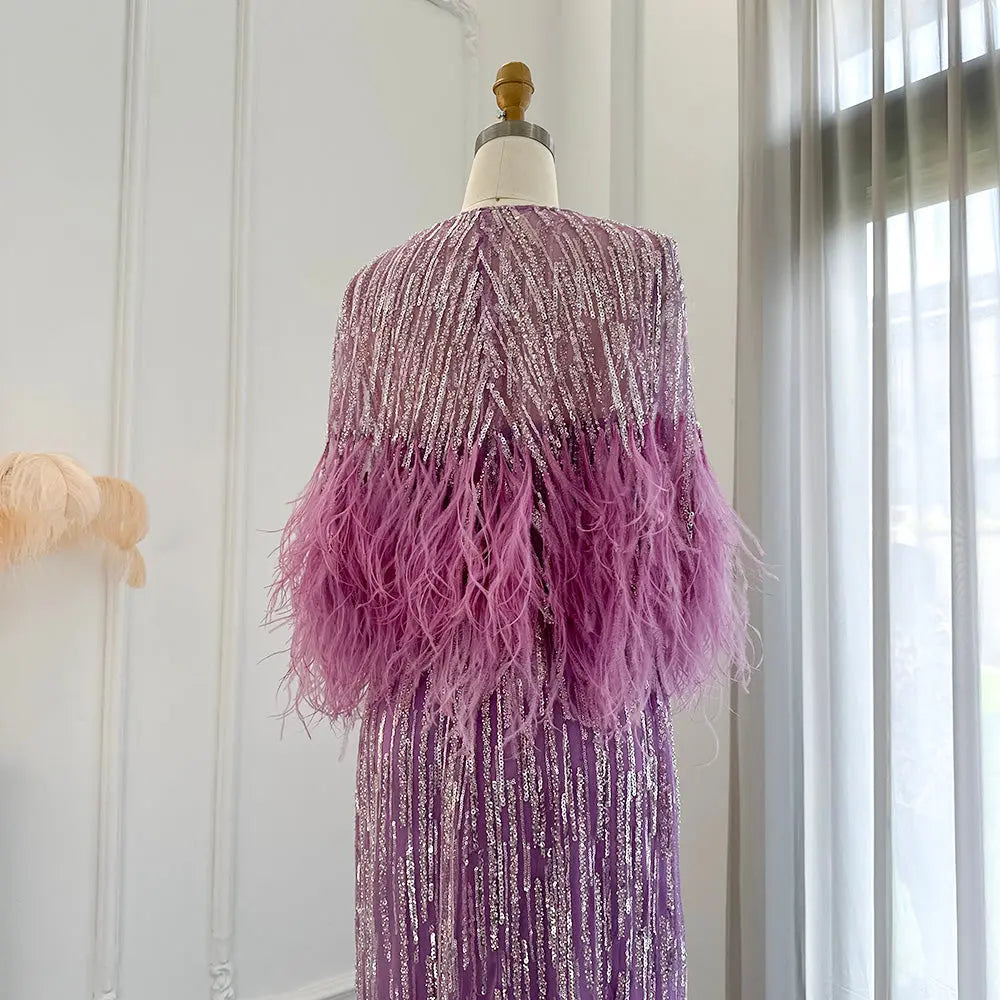 Luxury Feathers 2 Pieces Evening Dress SS430