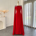 Elegant White Mermaid Evening Dress with Cape Sleeves SF280