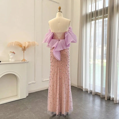 Luxury Off Shoulder Lilac Evening Dress SS327