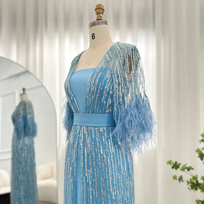 Luxury Feathers 2 Pieces Evening Dress SS430