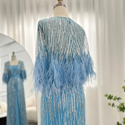 Luxury Feathers 2 Pieces Evening Dress SS430