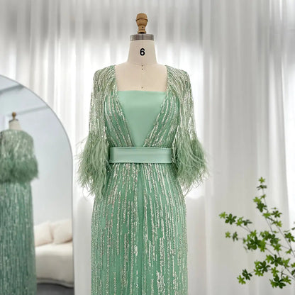 Luxury Feathers 2 Pieces Evening Dress SS430