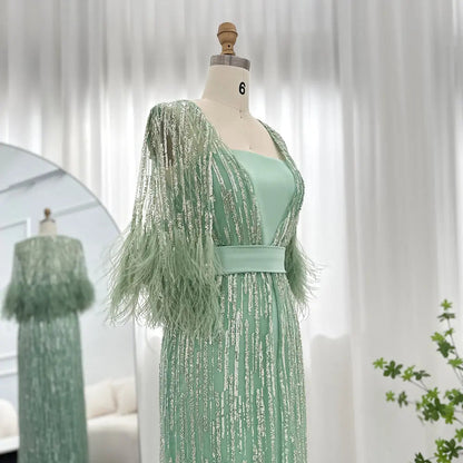 Luxury Feathers 2 Pieces Evening Dress SS430