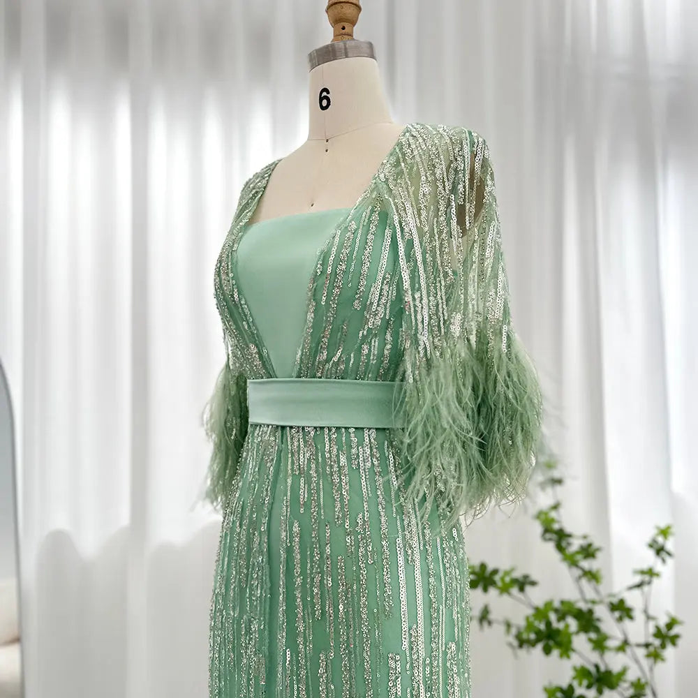 Luxury Feathers 2 Pieces Evening Dress SS430