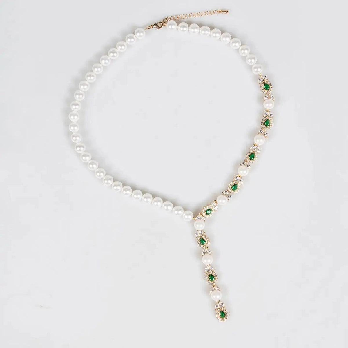 Luxury Pearl Necklace Earrings Diamond Jewelry JW007