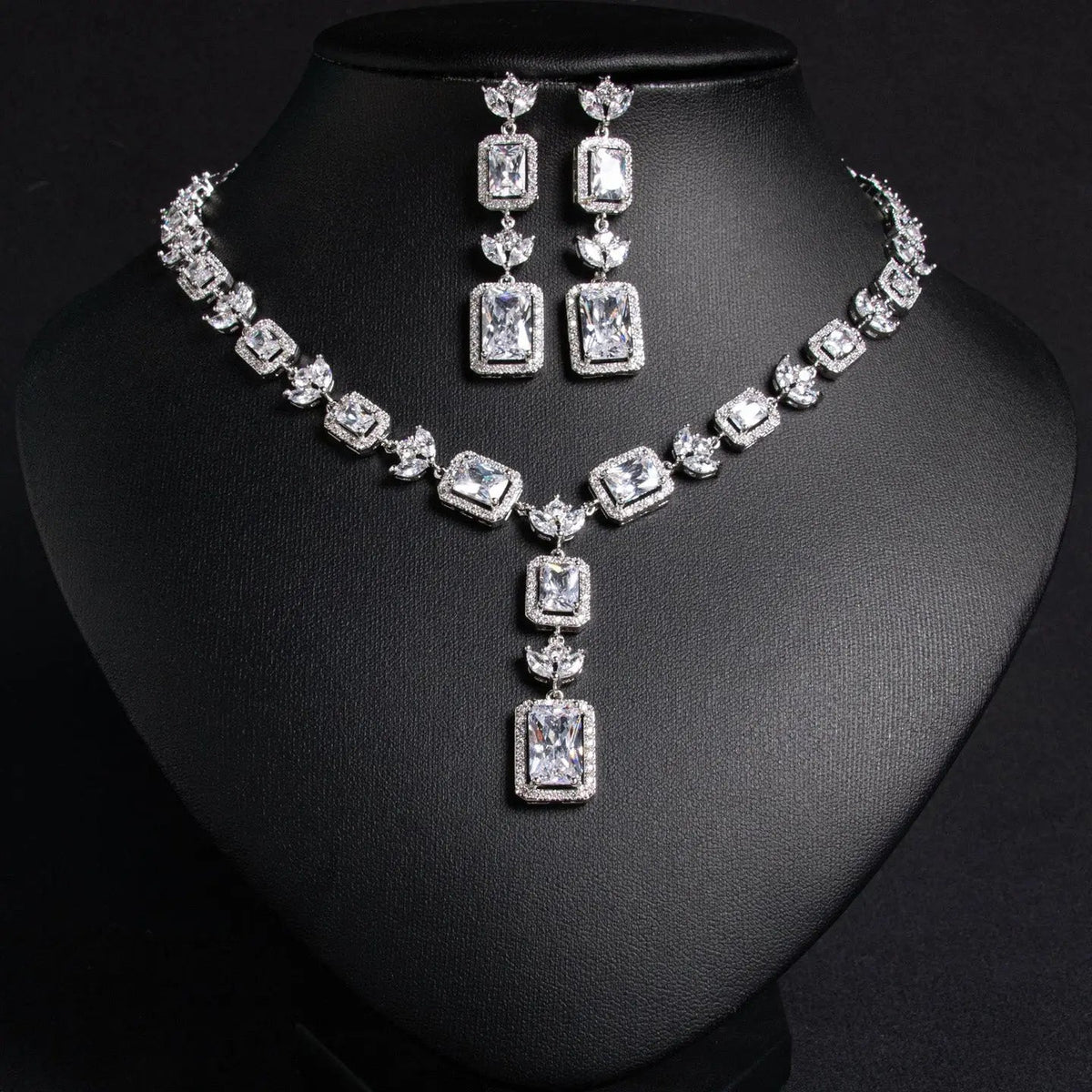Tassel Earring Necklace Pendant Set JW015