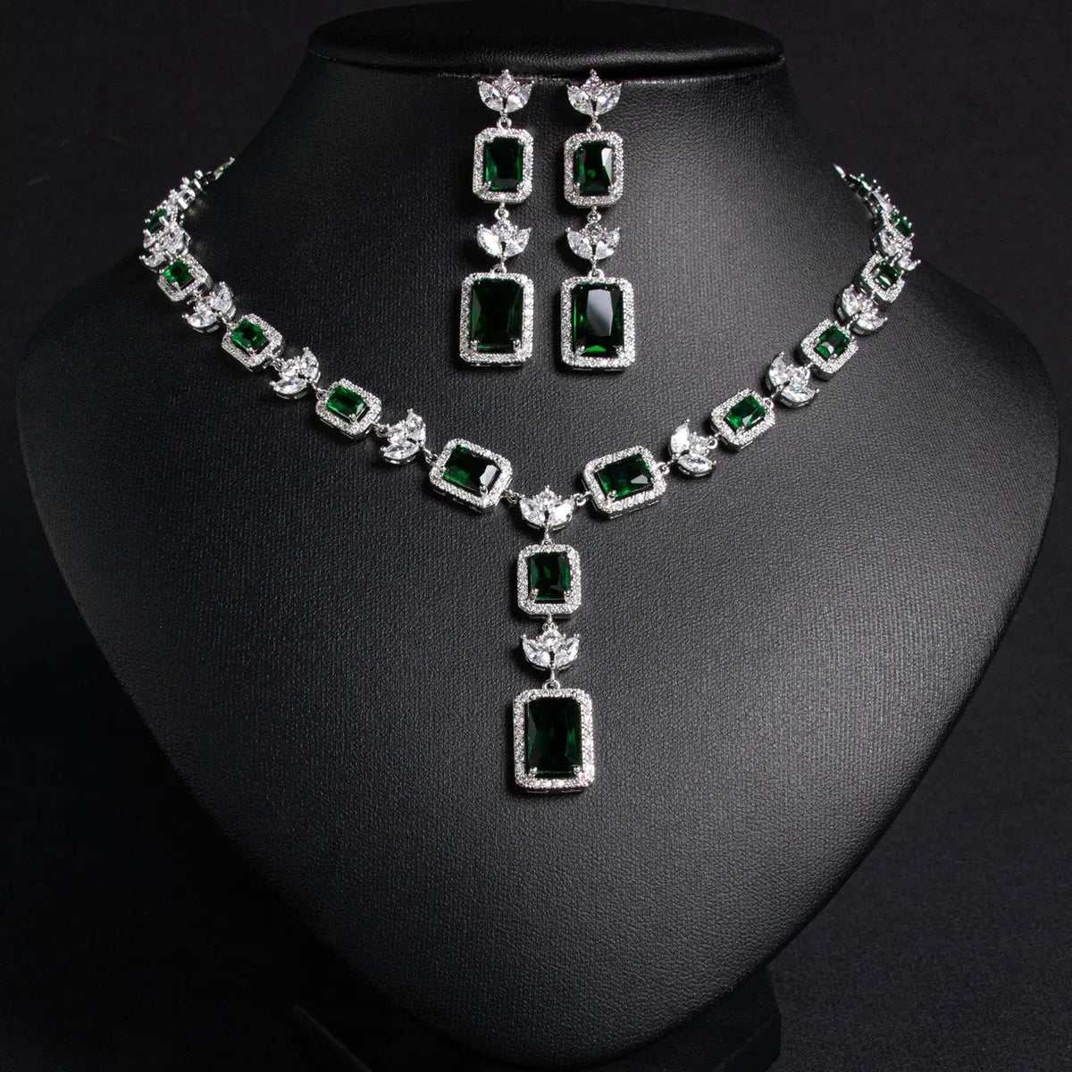 Tassel Earring Necklace Pendant Set JW015