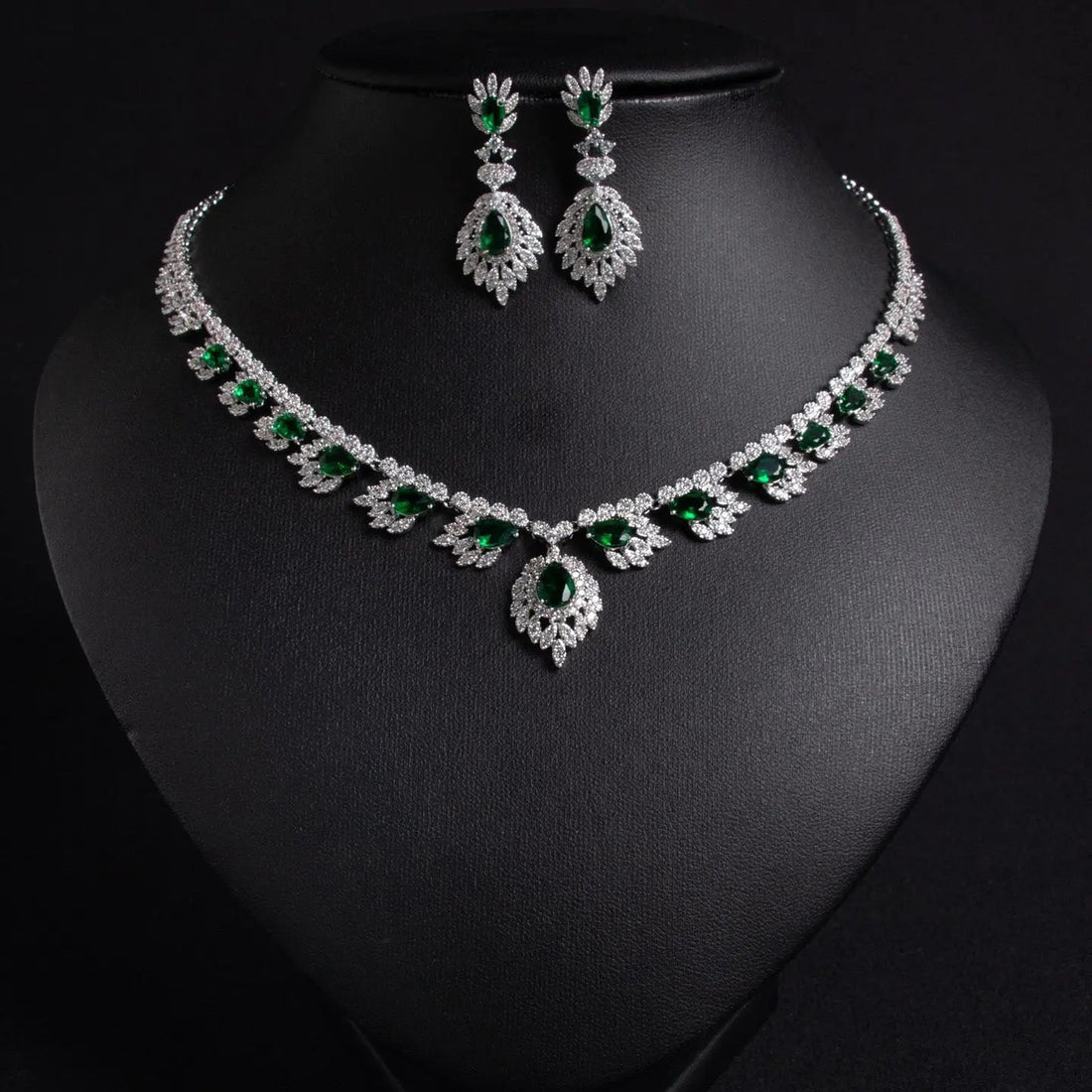 Luxury Floral Simple Zircon Jewelry Earring Set JW018