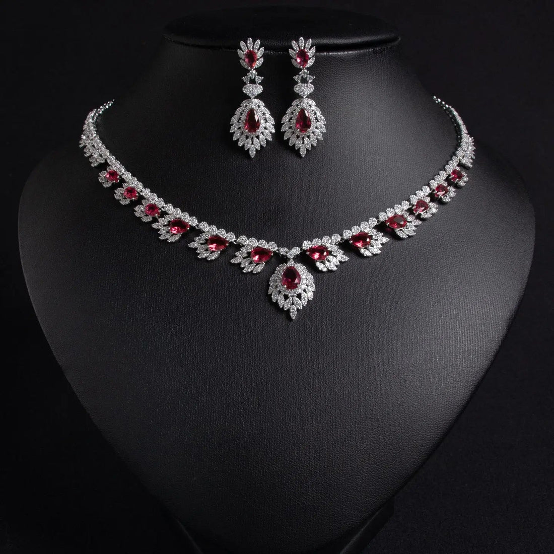 Luxury Floral Simple Zircon Jewelry Earring Set JW018