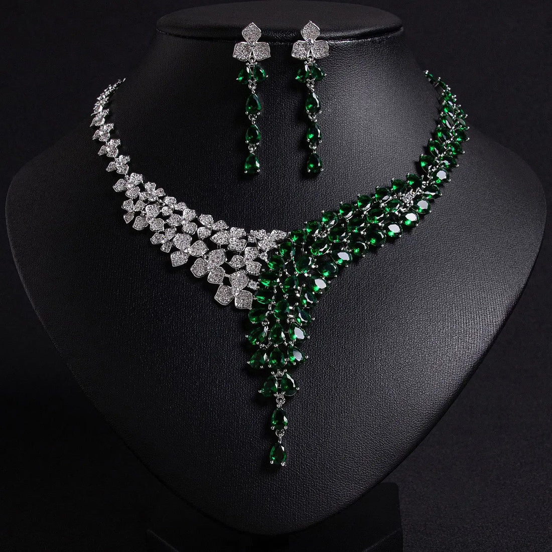 Shining Simple Necklace Earrings Jewelry Set JW020