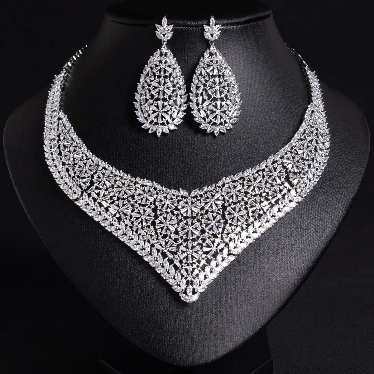 Simple Floral Wheat Ear Necklace and Earring Set JW028