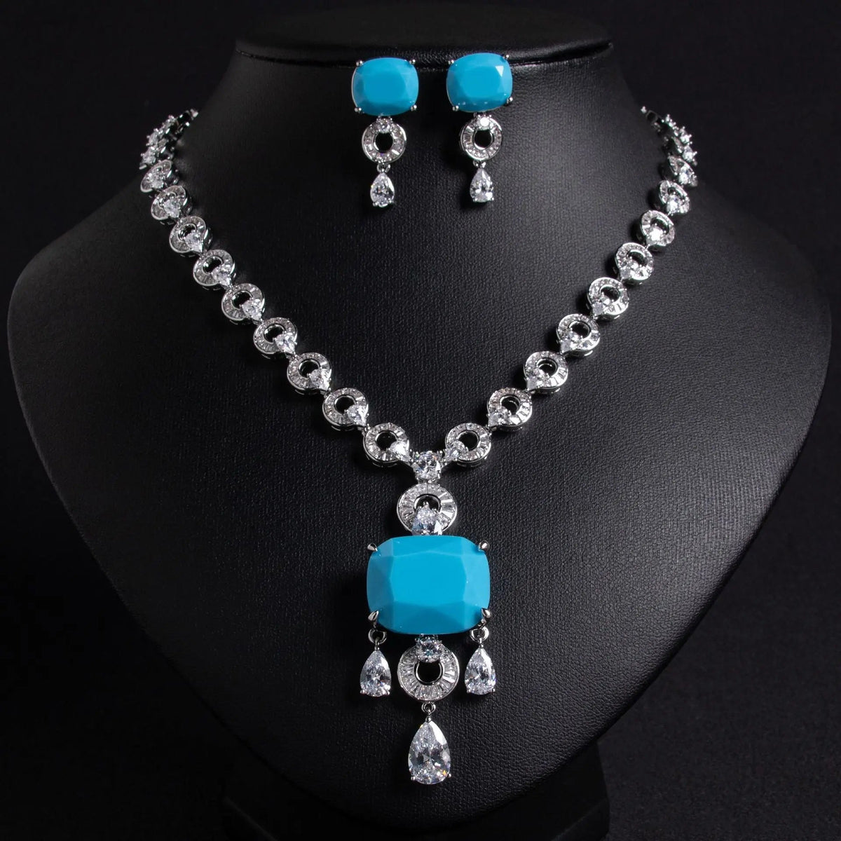 Exaggerated Unique Diamond Vintage Necklace Set JW037