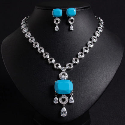 Exaggerated Unique Diamond Vintage Necklace Set JW037