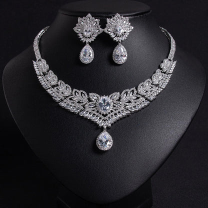 Stylish Teardrop-shaped Flower Petal Jewelry Set JW042