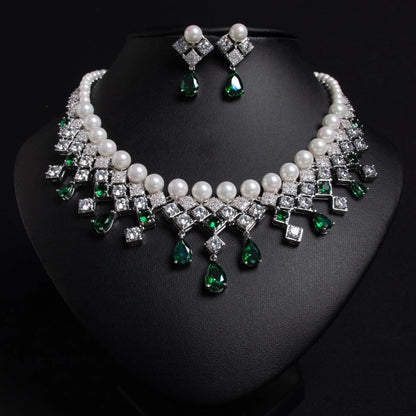 Luxury Teardrop Vintage Palace-style Zircon Jewelry Set JW043