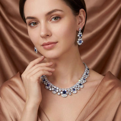 Luxury Square-cut Diamond Jewelry Set JW044
