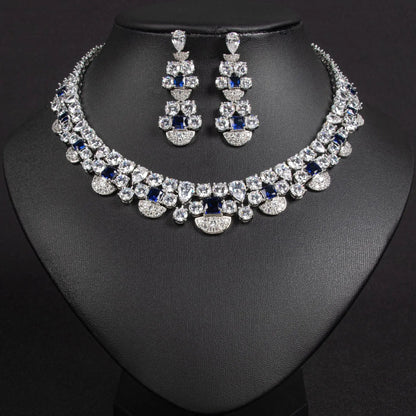 Luxury Square-cut Diamond Jewelry Set JW044