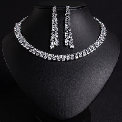 Luxury Diamond Necklace and Earring Set JW045