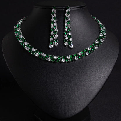 Luxury Diamond Necklace and Earring Set JW045