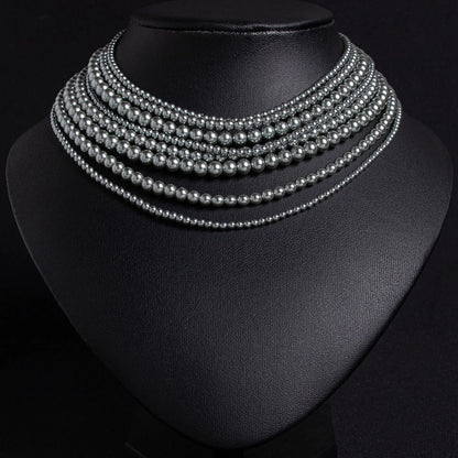 Luxury Multi-layered Pearl Jewelry Set JW048