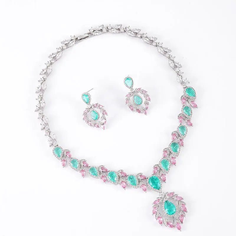 Luxury Cubic Zirconia Teardrop Jewelry Set JW049