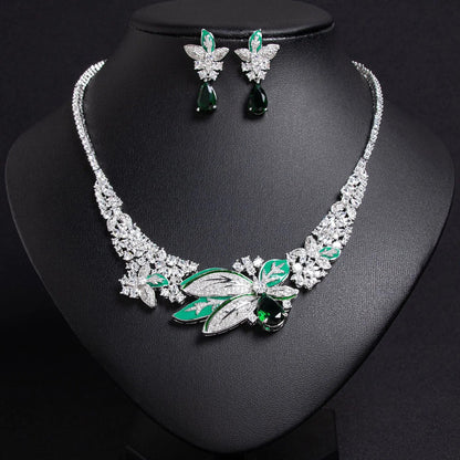 Stylish 3D Floral Earrings and Necklace Set JW052