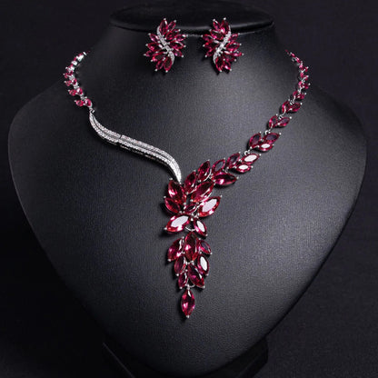 Elegant Phoenix Flower Vine Zircon Jewelry Set JW058